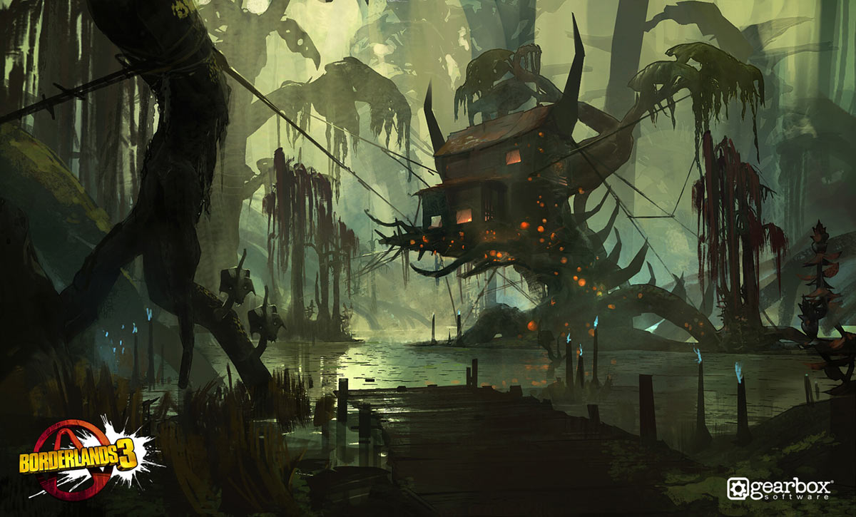 Eden-6 Baba Yaga Hut Art from Borderlands 3