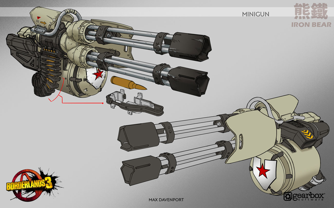 Iron Bear Minigun Art from Borderlands 3
