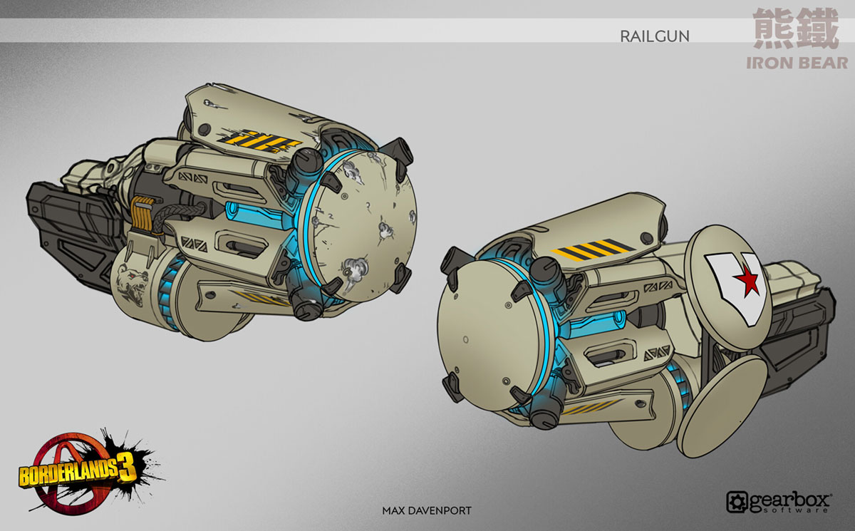 Iron Bear Railgun Art from Borderlands 3