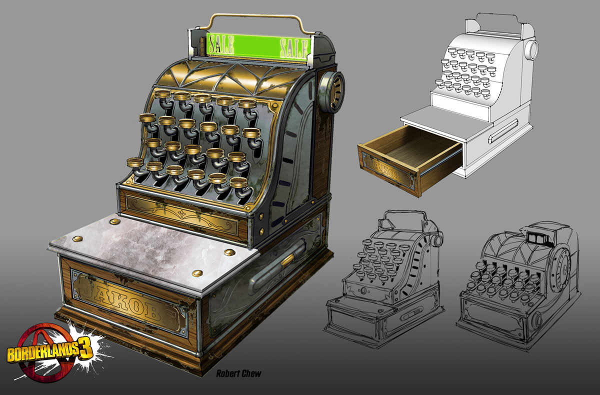 Jakobs Cash Register Art from Borderlands 3