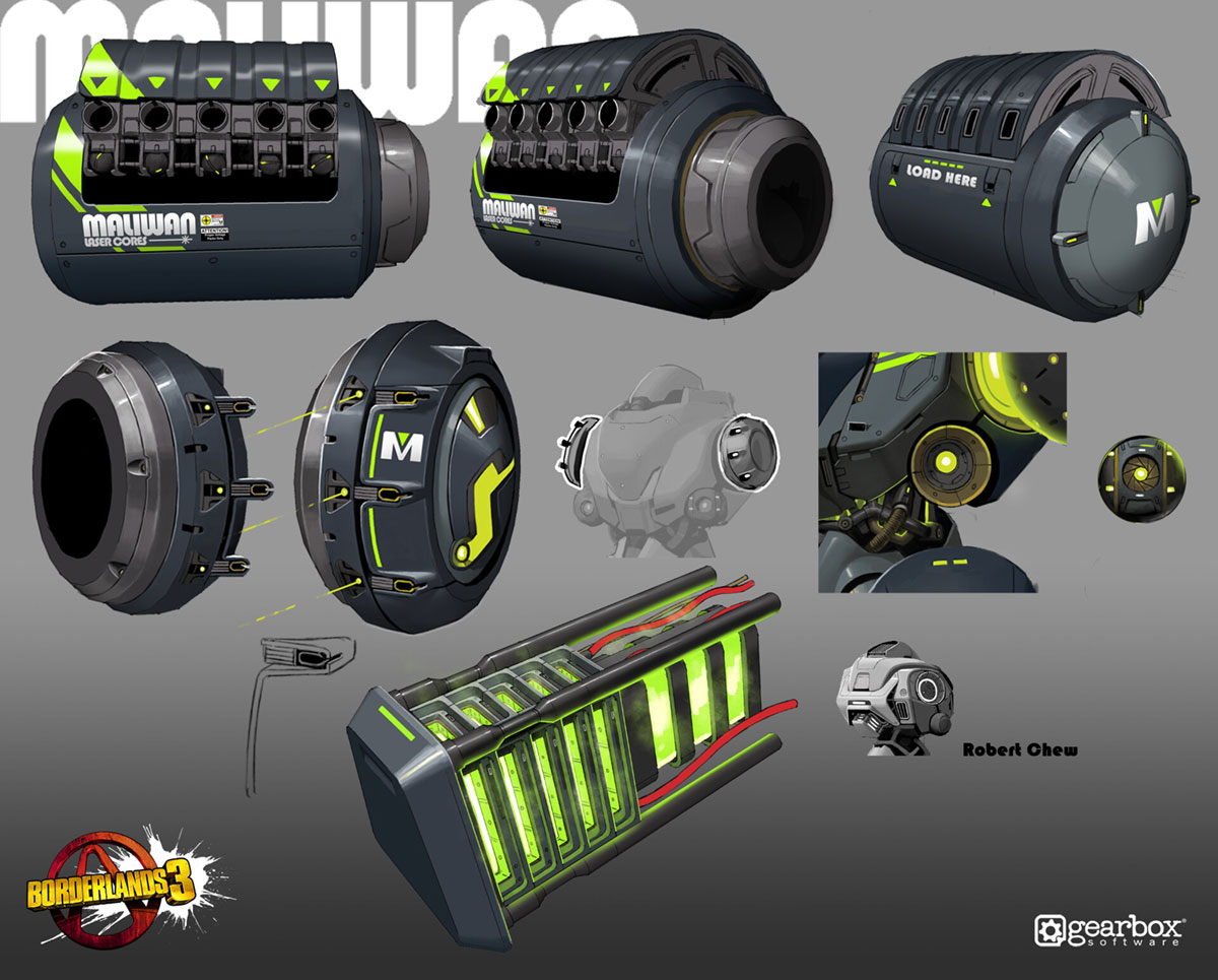 Maliwan Behemoth Attachments Art from Borderlands 3