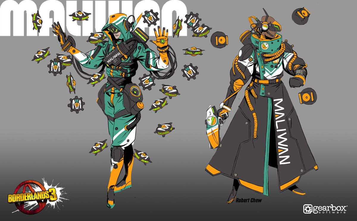 Maliwan Drone Commander Art from Borderlands 3
