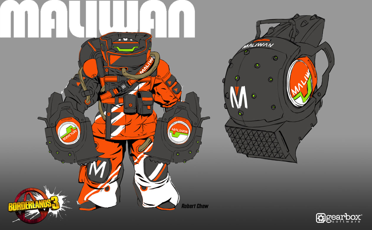 Maliwan Heavy Trooper Power Fists Art from Borderlands 3