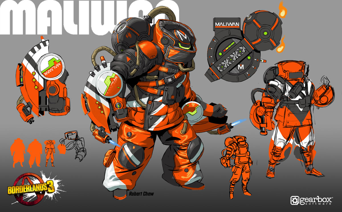 Maliwan Heavy Trooper Art from Borderlands 3