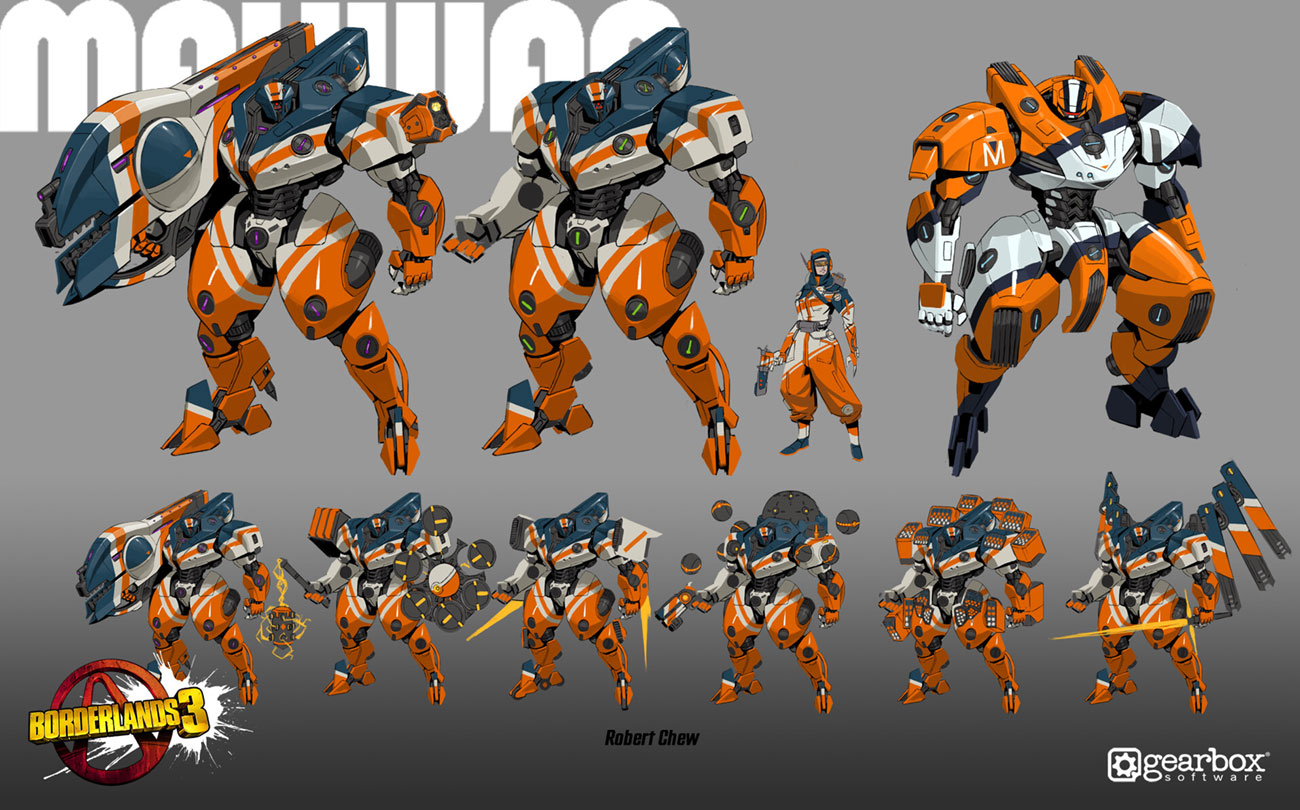 Maliwan Mech Concepts from Borderlands 3