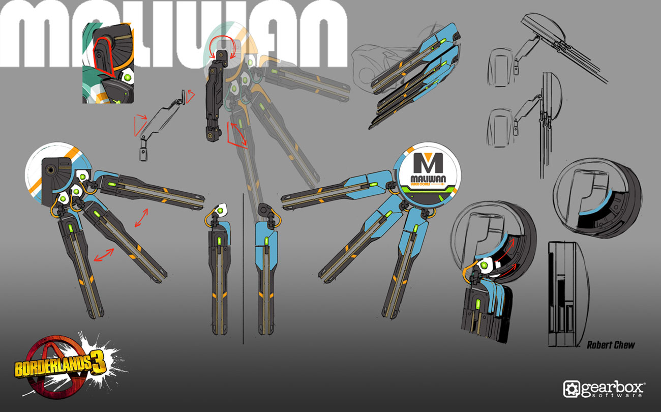 Maliwan Mech Laser Wings Art from Borderlands 3
