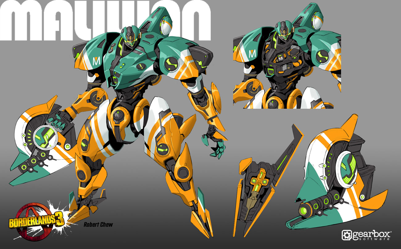 Maliwan Mech Art from Borderlands 3
