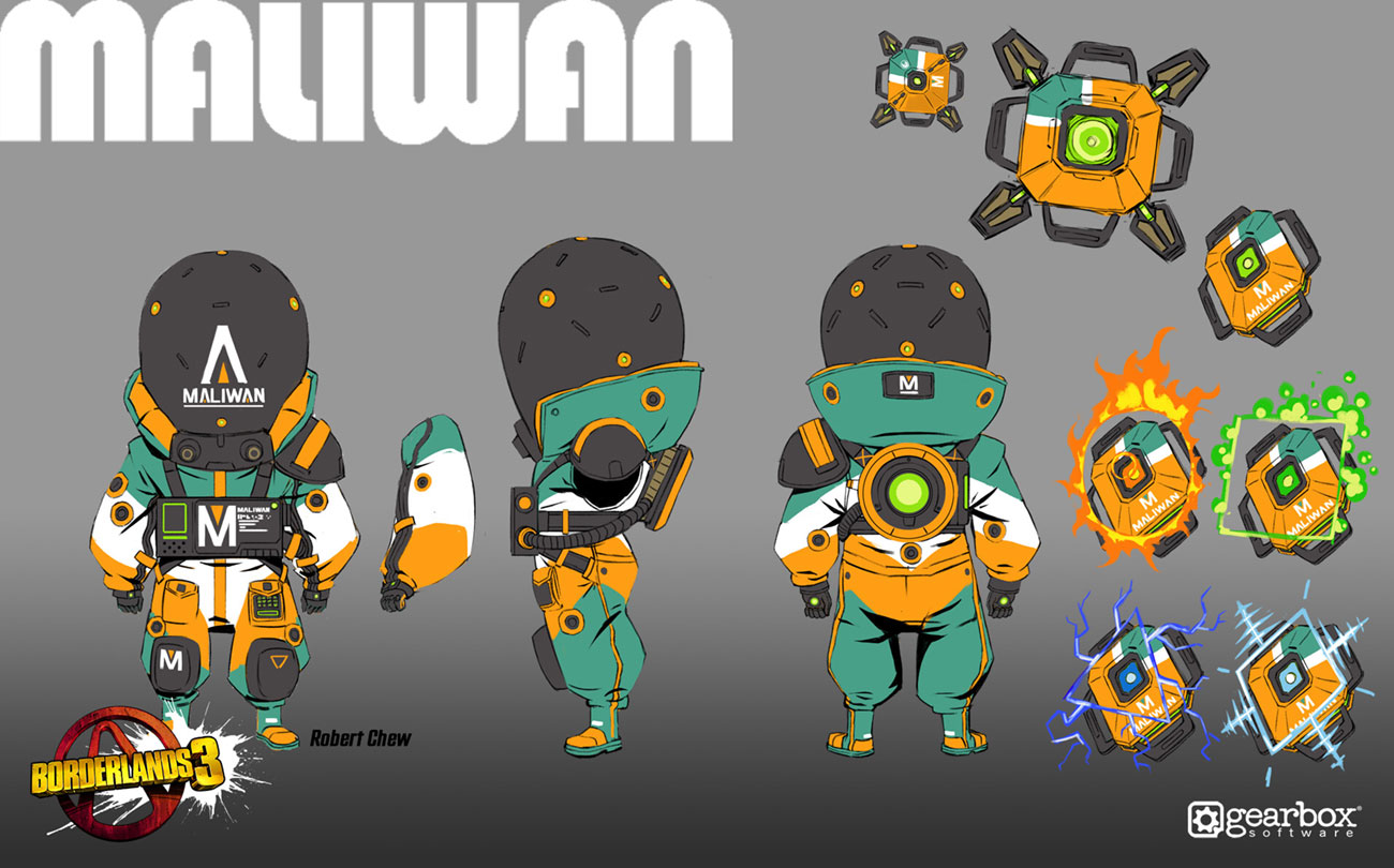Maliwan Nog Ortho View Art from Borderlands 3