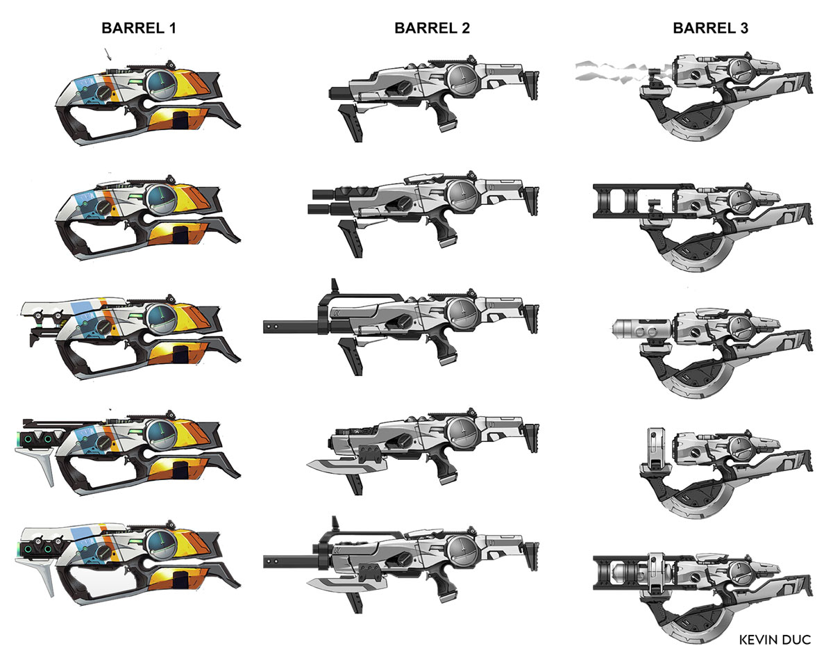 Maliwan SMG Barrels Art from Borderlands 3