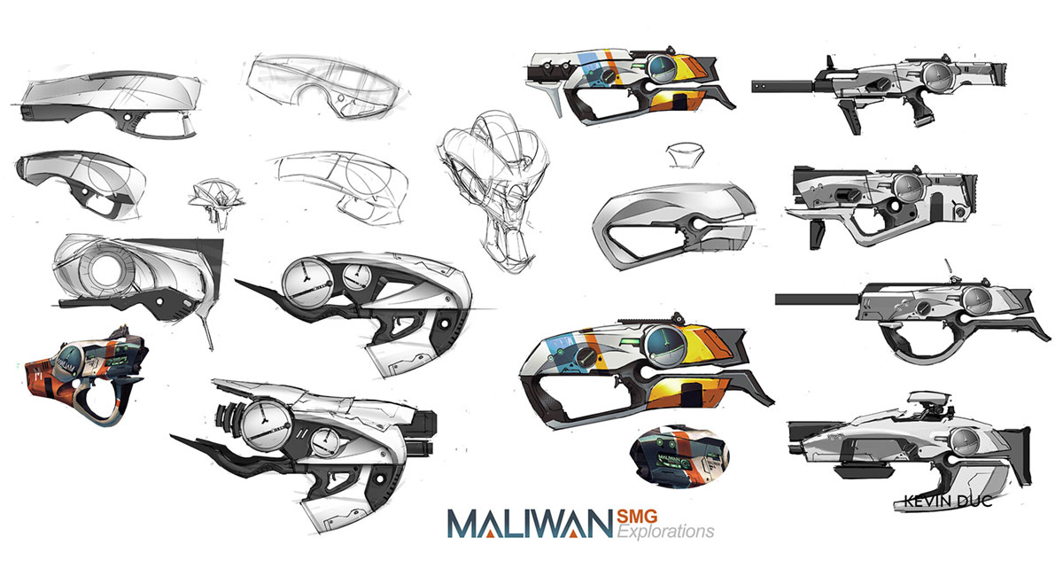 Maliwan SMG Art from Borderlands 3