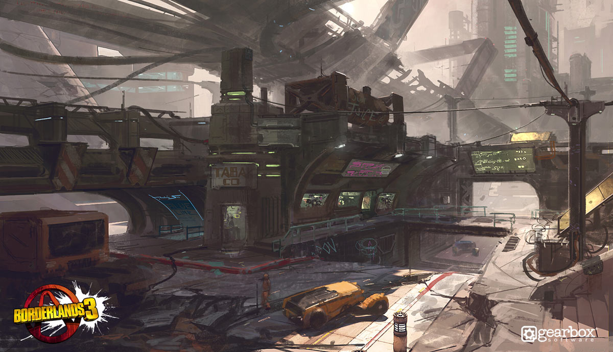 Pandora City Concept Art from Borderlands 3