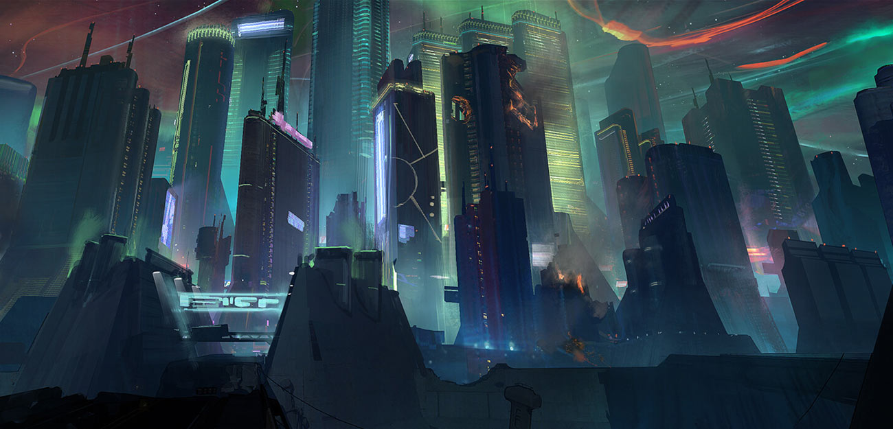 Promethea Cityscape Art from Borderlands 3