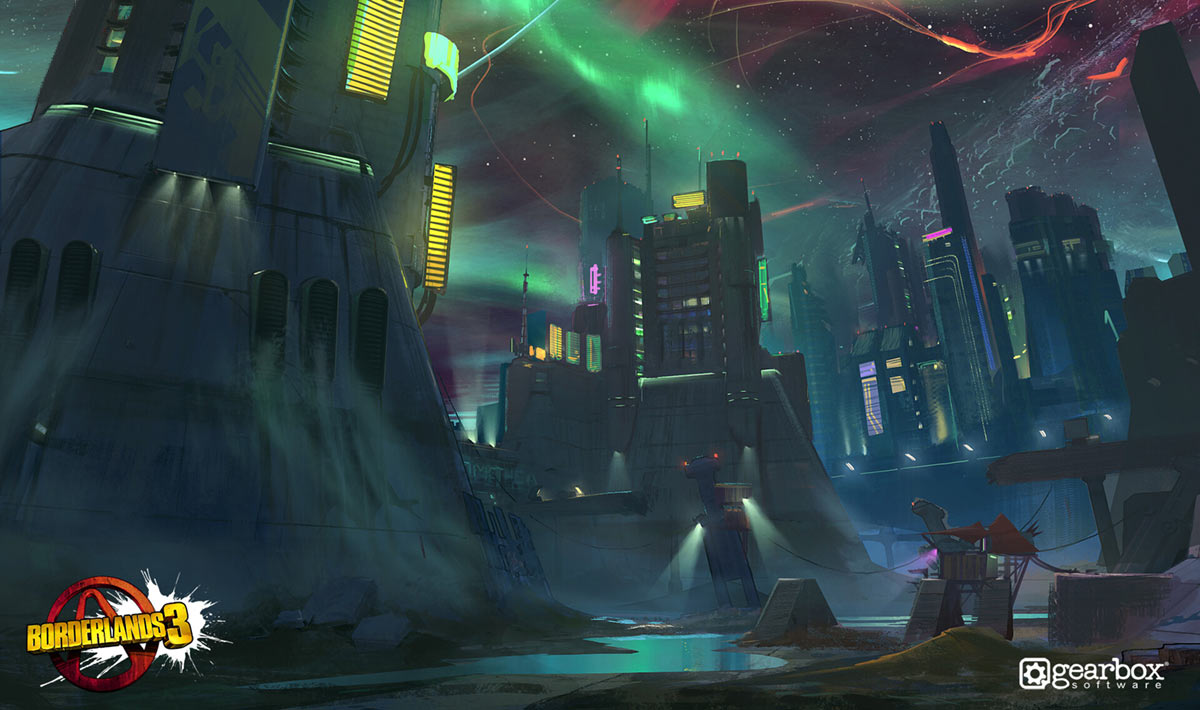 Promethea Spillway, Night Art from Borderlands 3