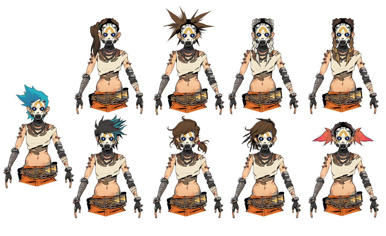 Psycho Fanatic Hairstyles Art from Borderlands 3