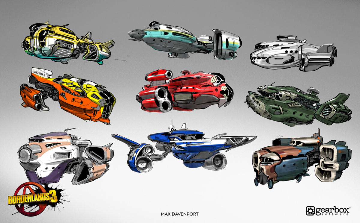 Sanctuary III Sketches from Borderlands 3