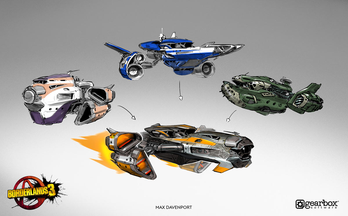Sanctuary III Sketches from Borderlands 3