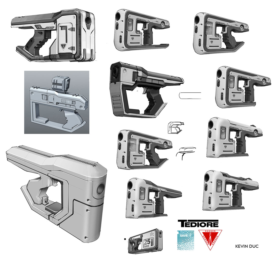 Tediore Pistol Sketches from Borderlands 3