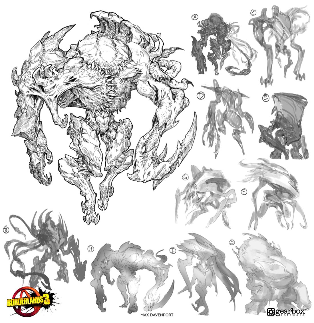 Tyreen the Destroyer Sketches from Borderlands 3
