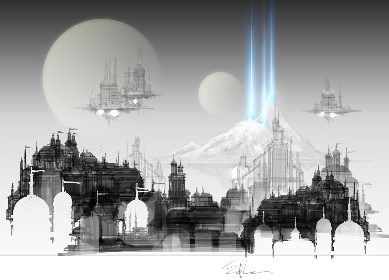 City Concept Art from Bless Online