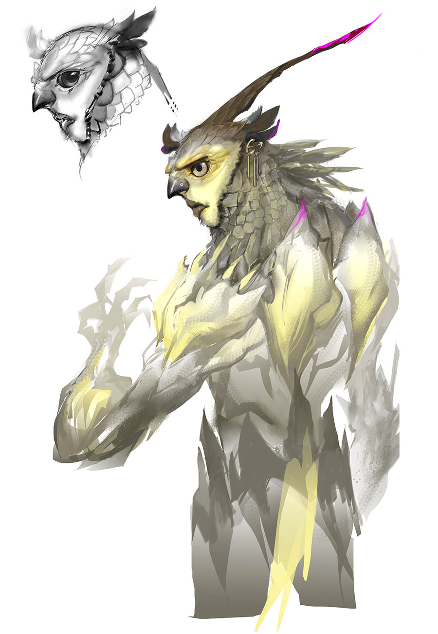 Hawk Man Art from Bless Online