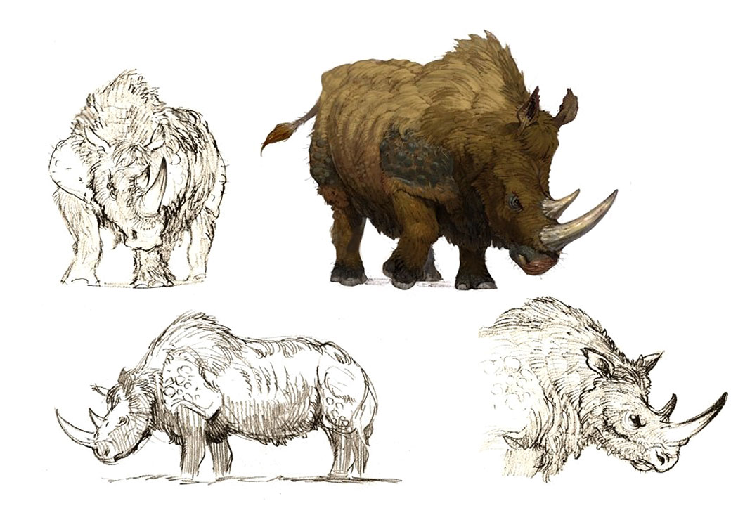 Woolly Rhinoceros Art from Bless Online