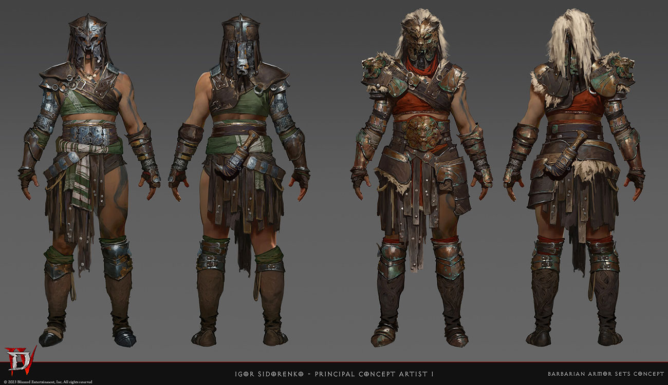 Barbarian Female Armor Art from Diablo IV
