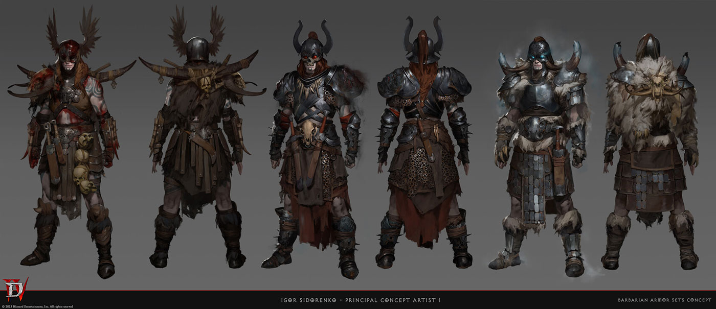 Barbarian Female Legendary Armor Art from Diablo IV