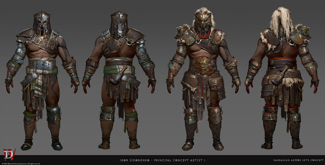 Barbarian Male Armor Art from Diablo IV