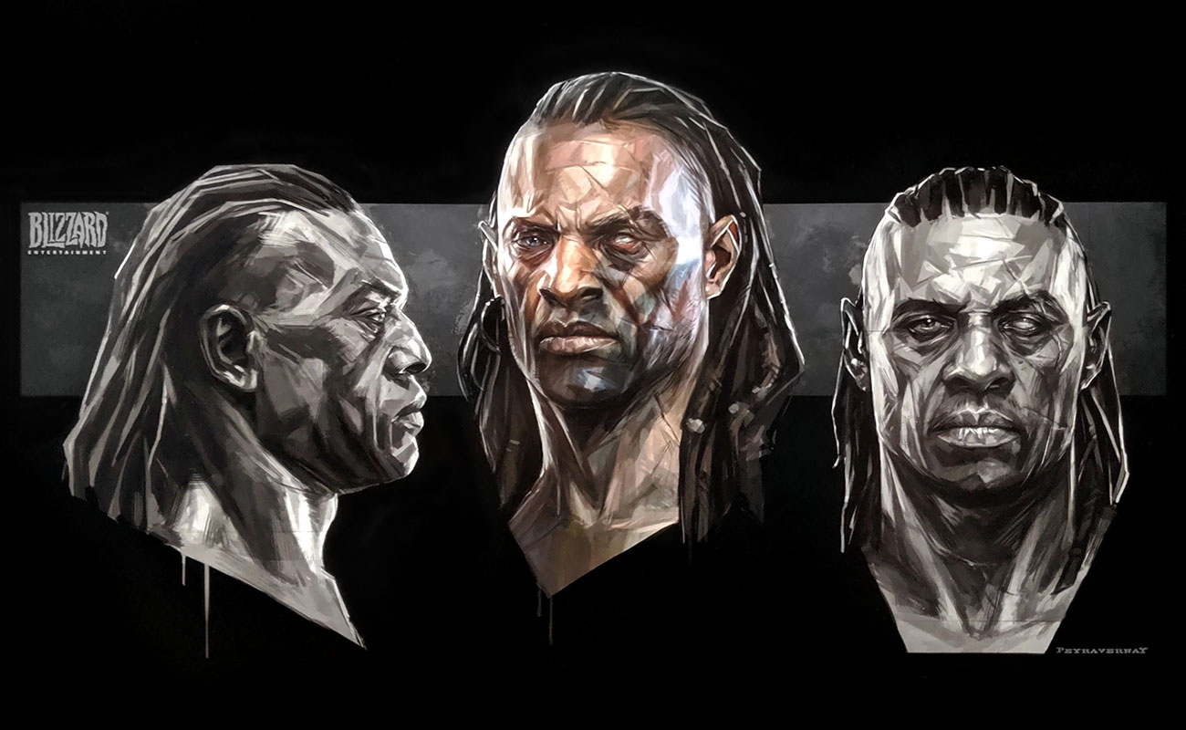 Male Barbarian Portraits Art from Diablo IV