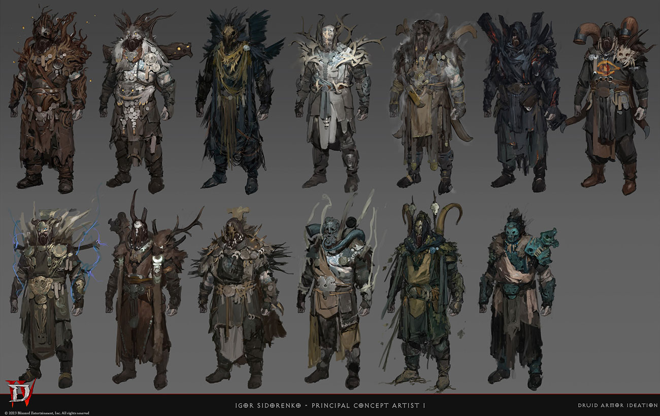 Druid Armor Ideation Art from Diablo IV