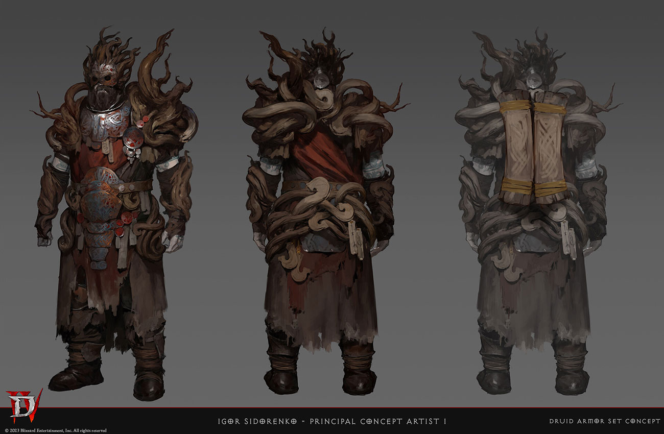 Druid Male Armor Concept Art from Diablo IV