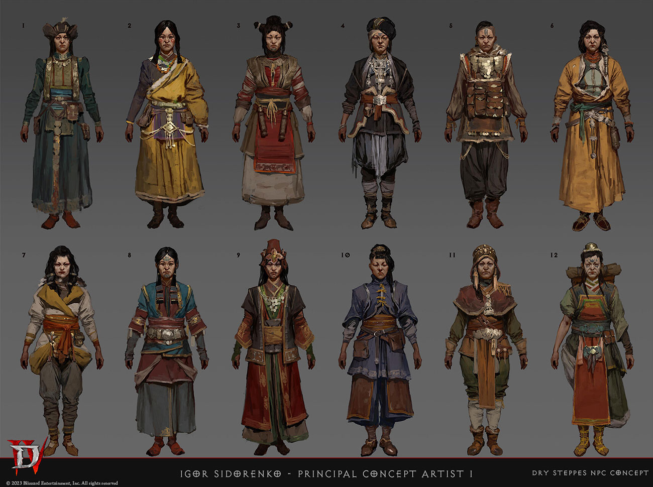Dry Steppes Merchants Sketches from Diablo IV