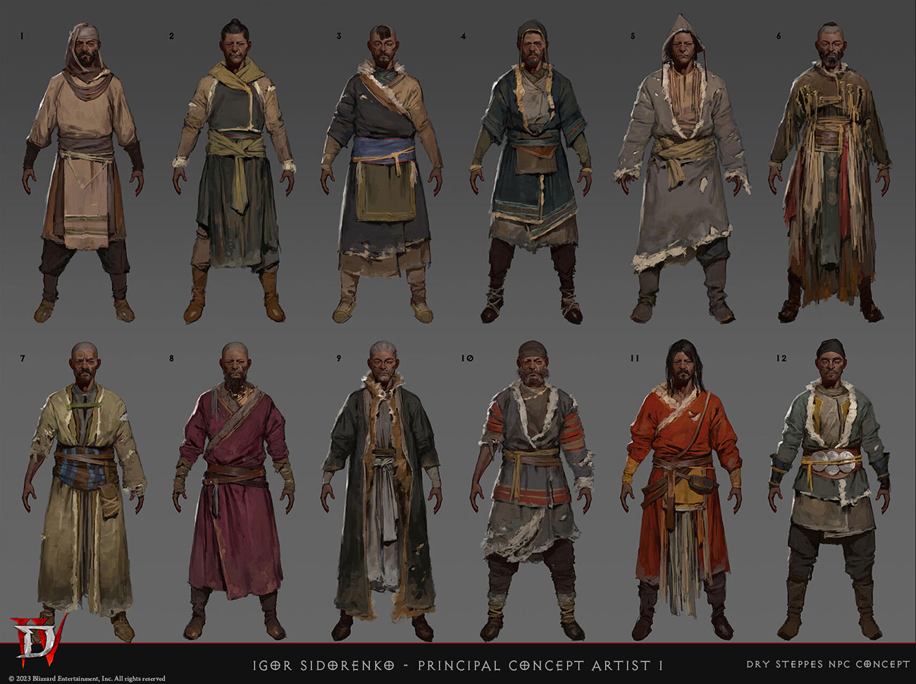 Dry Steppes NPC Concepts from Diablo IV