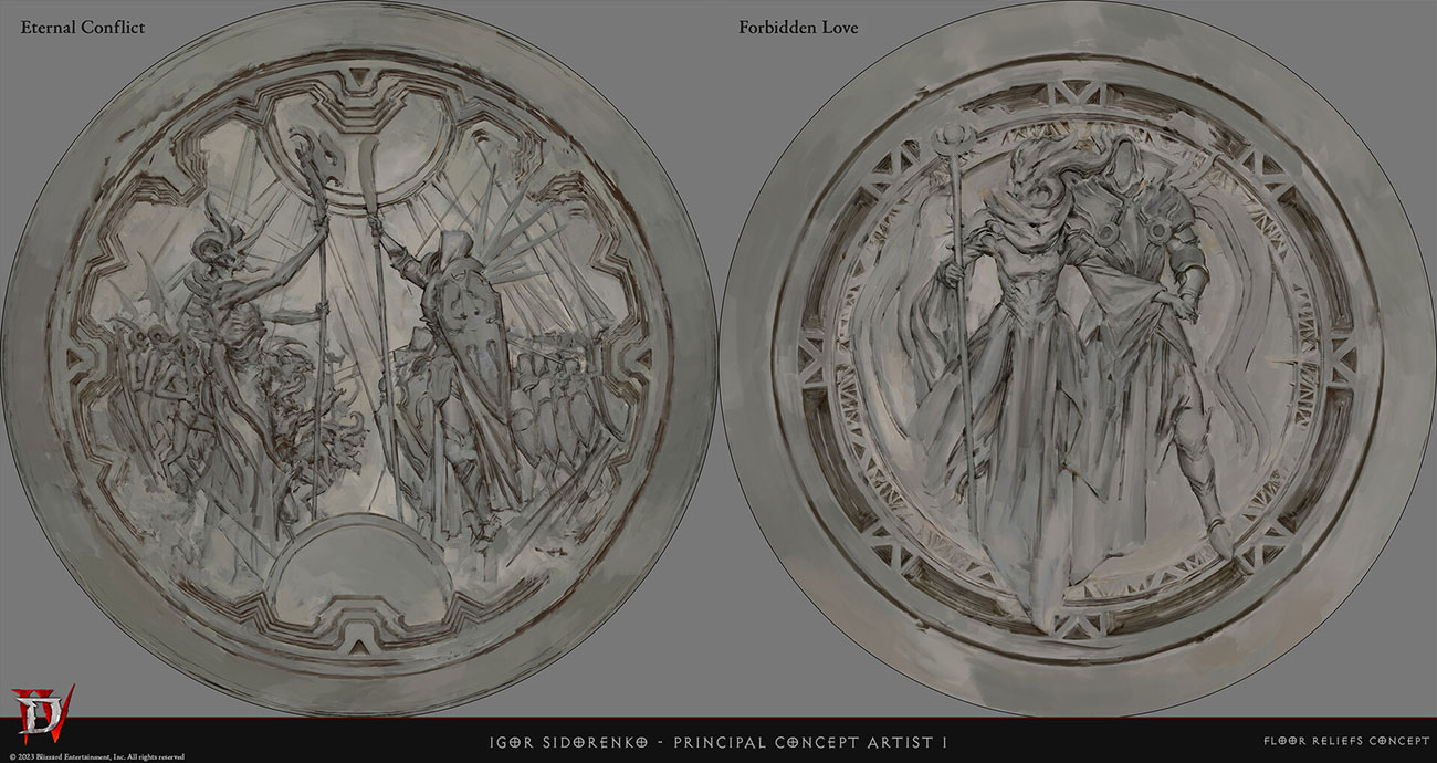 Floor Reliefs Concept Art from Diablo IV