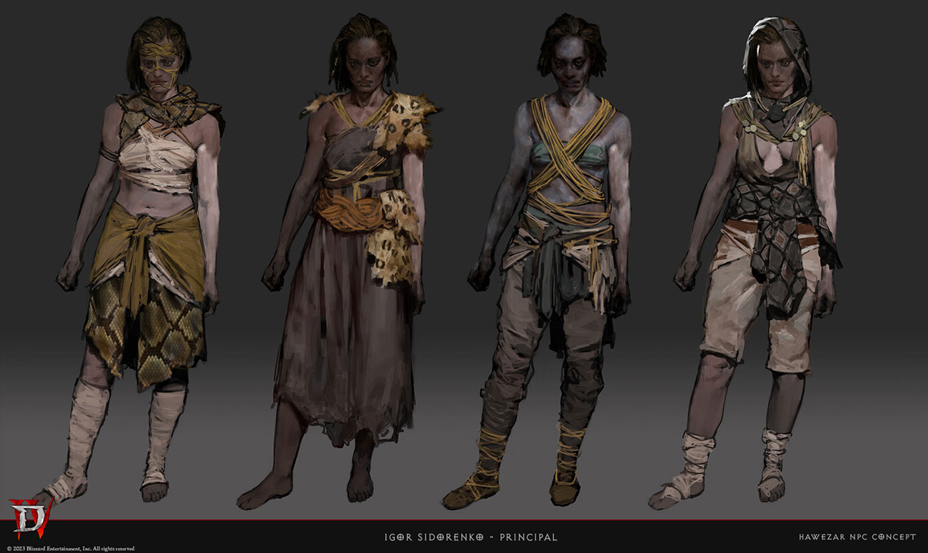 Hawezar NPC Concepts from Diablo IV