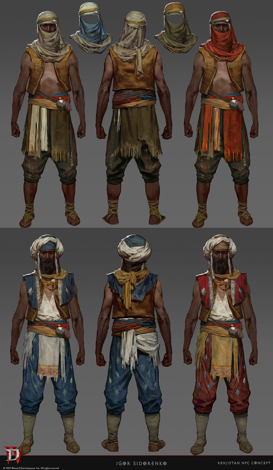 Kehjistan Civilian NPCs 1 Art from Diablo IV