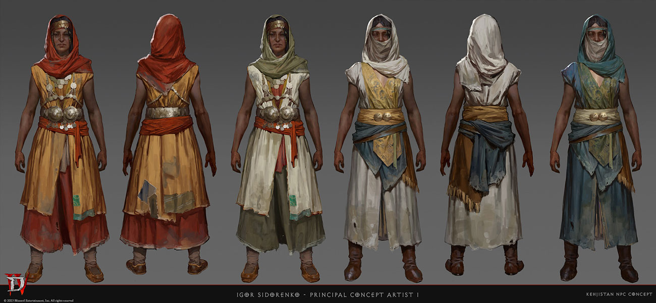 Kehjistan Civilian NPCs 2 Art from Diablo IV