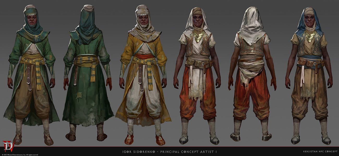 Kehjistan Civilian NPCs 3 Art from Diablo IV