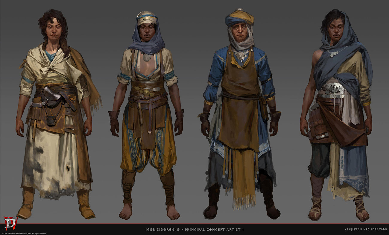 Kehjistan Civilians Concept Art from Diablo IV