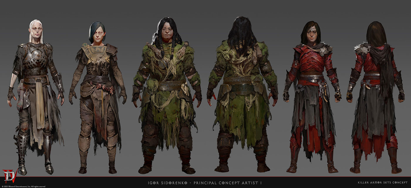 Killer Armor Sets Concept Art from Diablo IV