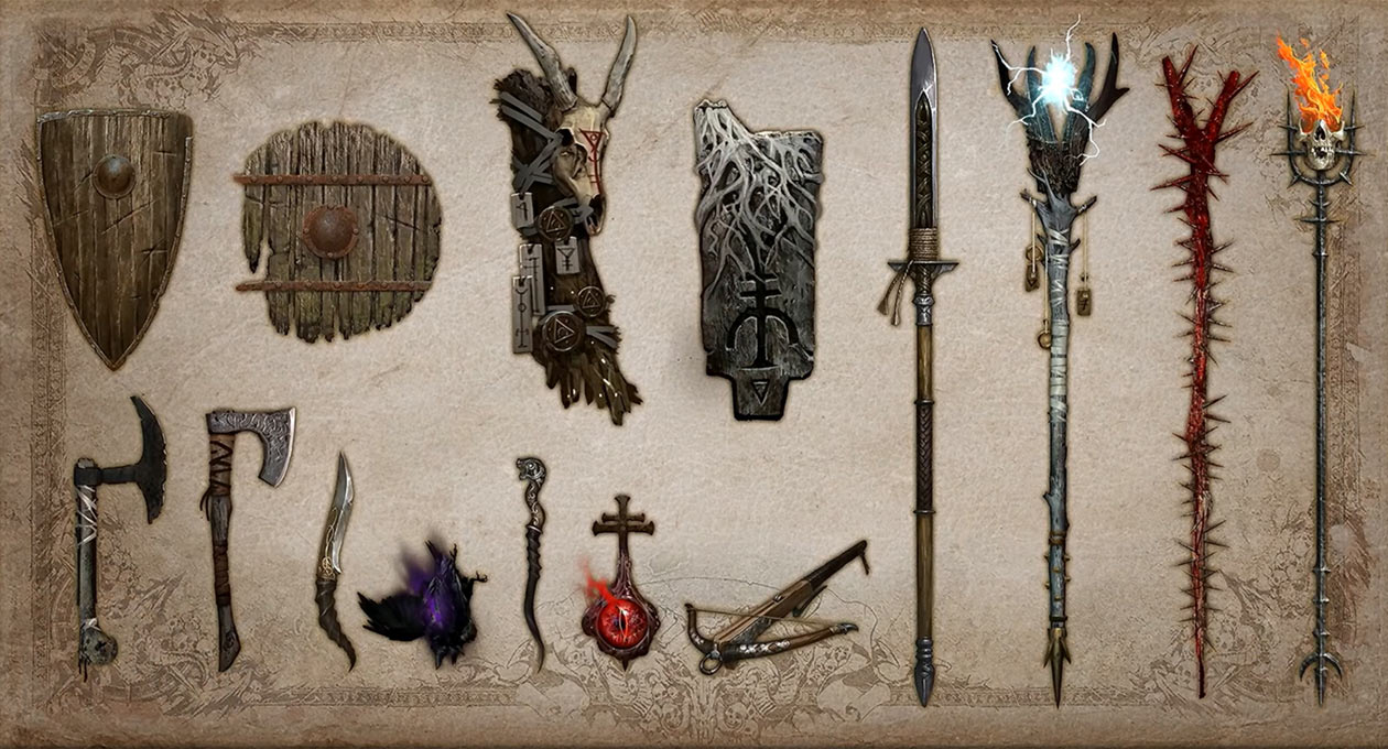 Legendaries Art from Diablo IV