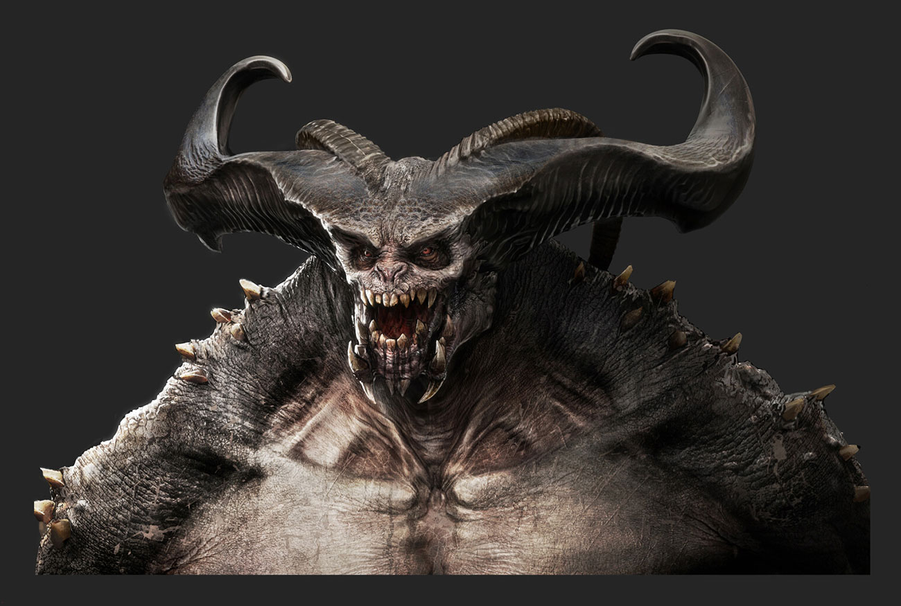 Megademon Head Art from Diablo IV