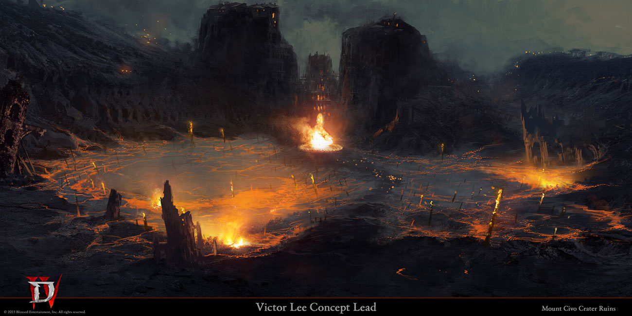 Mount Civo Crater Ruins Art from Diablo IV