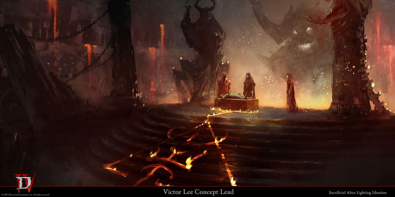 Sacrificial Altar Lighting Ideation from Diablo IV