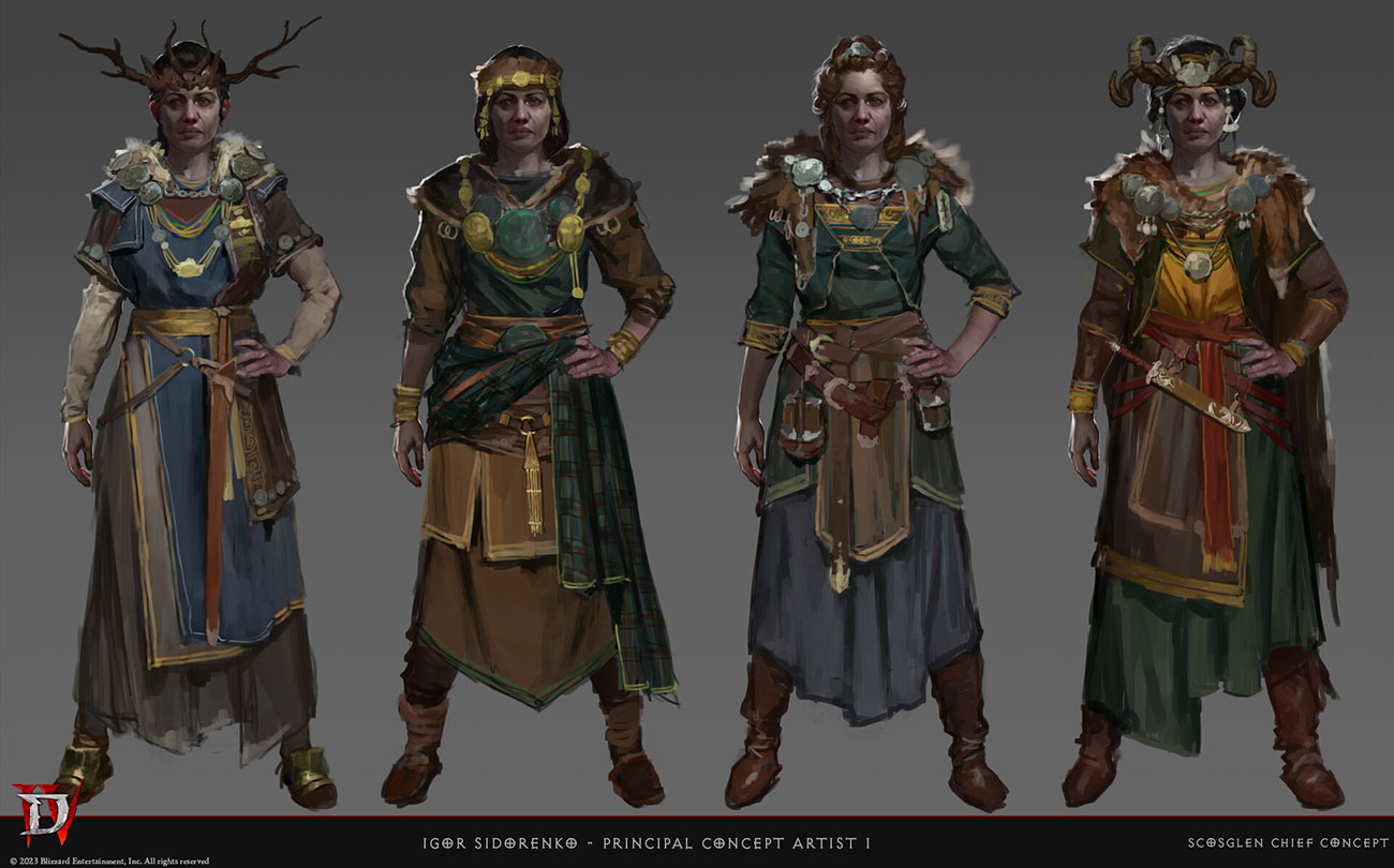 Scosglen Chieftain Concepts from Diablo IV