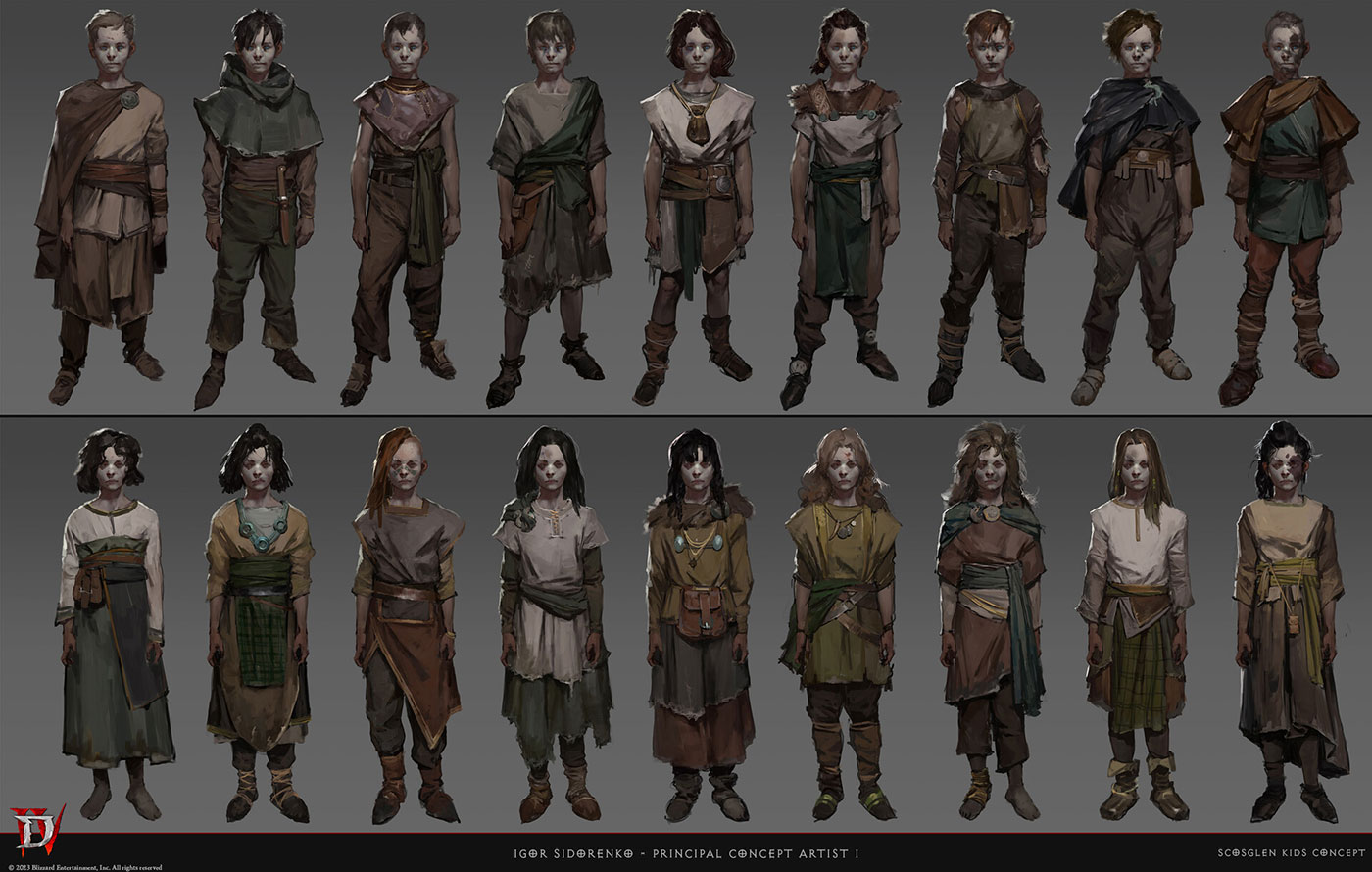 Scosglen Kids Concept Art from Diablo IV