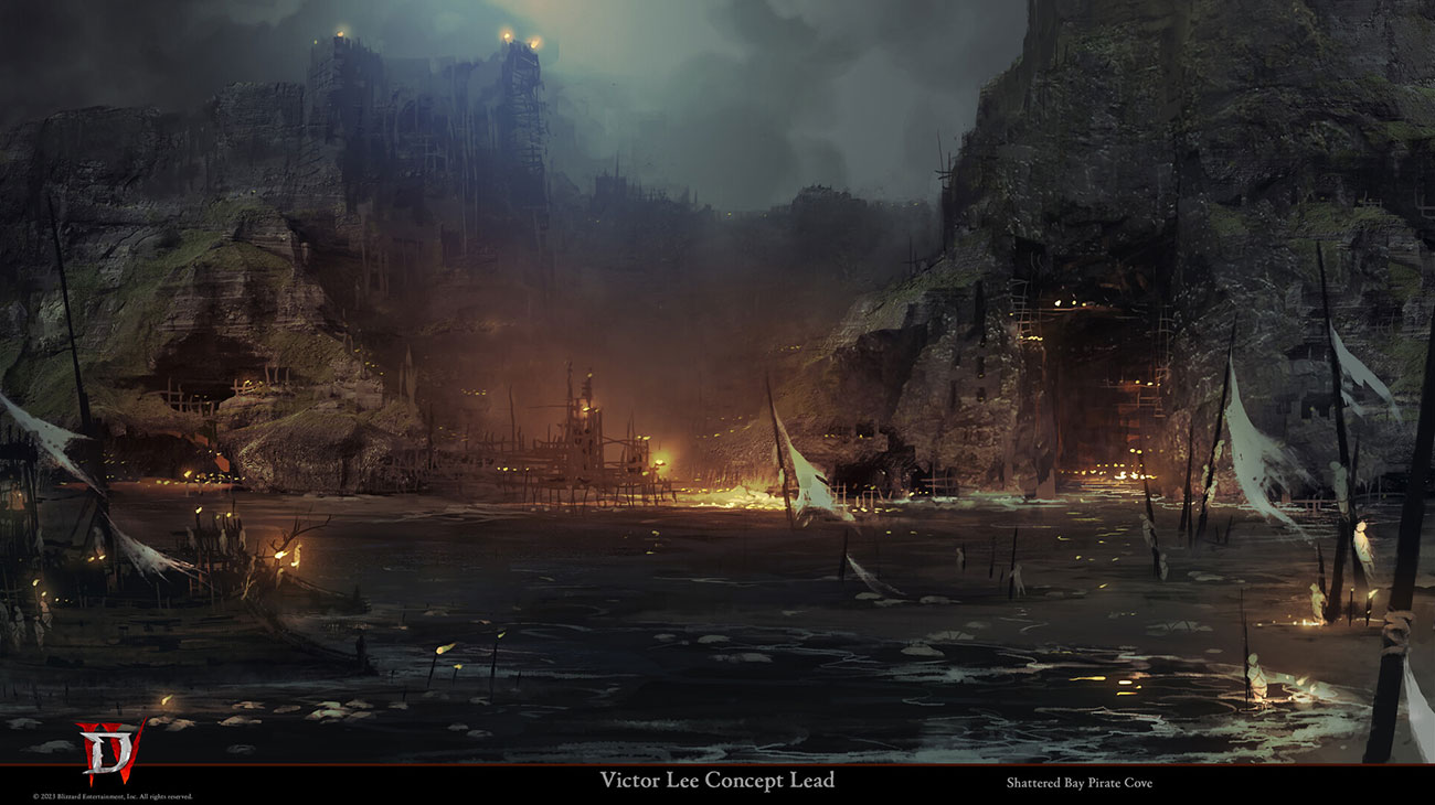 Shattered Bay Pirate Cove Art from Diablo IV