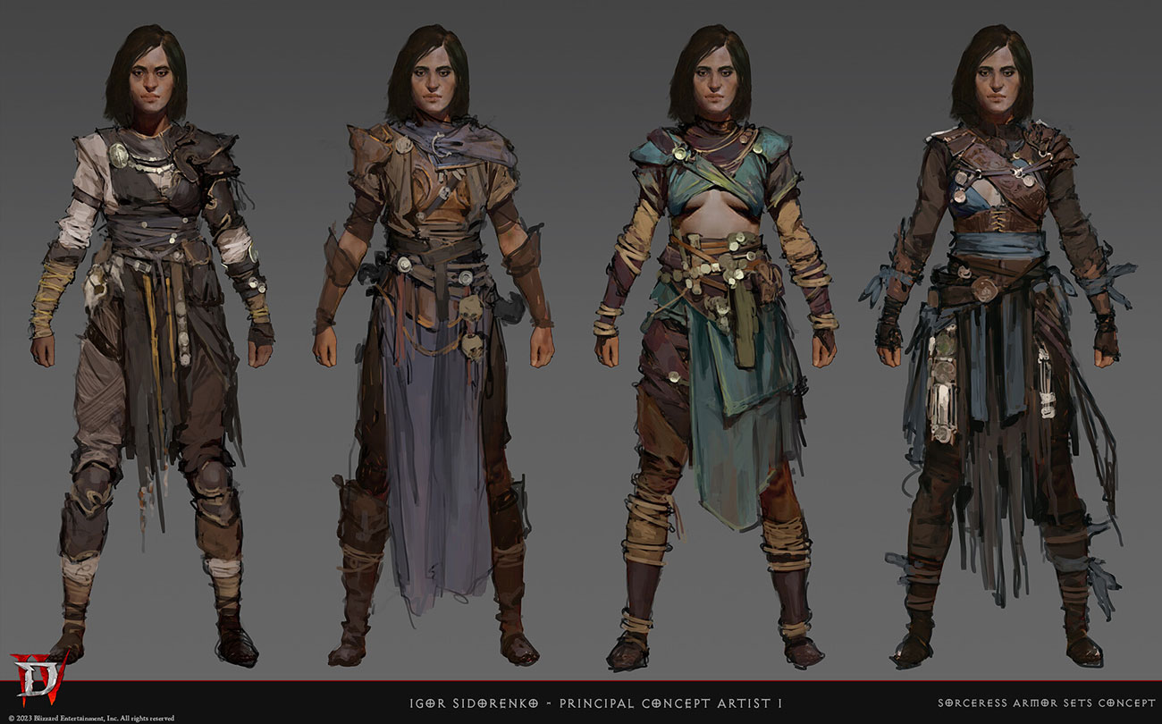 Sorceress Armor Concept Artwork from Diablo IV
