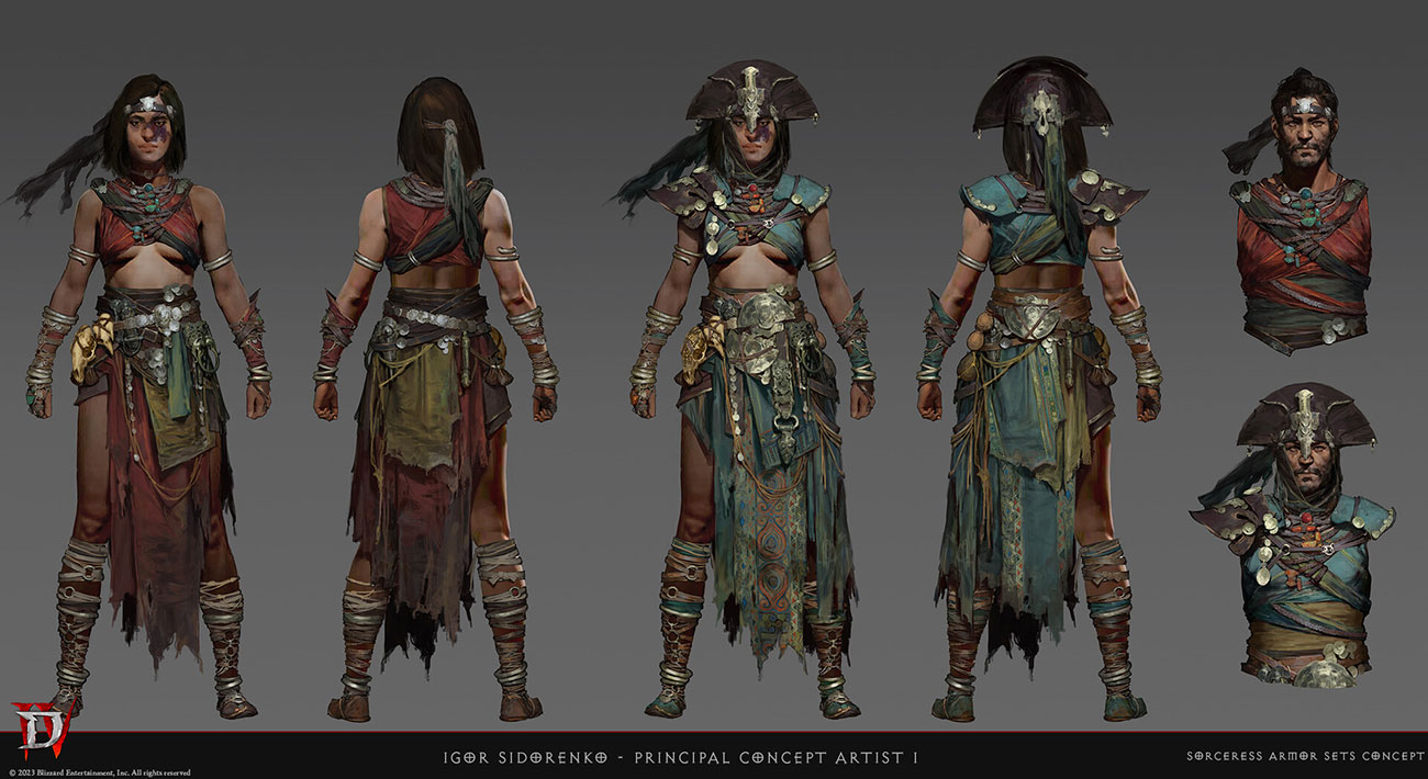 Sorceress Armor Concept Art from Diablo IV