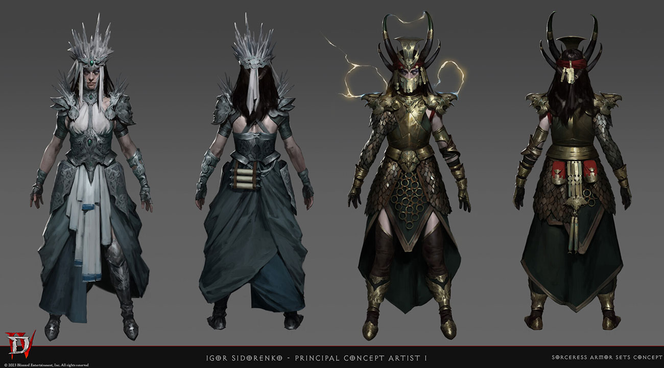 Sorceress Legendary Armor Concept Art from Diablo IV